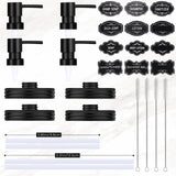 Watsango Mason Jar Soap Dispenser Set, Rustproof Plastic Lotion Pump and Lids Accessories for Regular Mouth Mason Jar and Farmhouse Kitchen Counter Decor- 4 Pack Black Watsango