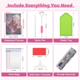 EOBROMD Diamond Art Painting Kits, Full Drill Dream Castle Diamond Paintings for Adults Beginners DIY Paint Picture with Diamonds Pictures Gem Art for Home Wall Art Decor 12x16inch EOBROMD