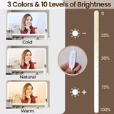 Fluted Makeup Vanity Desk with 36" Large Mirror and 3 Modes Adjustable Lights, 48" Big Modern Vanity Mirror with Lights and Charging Station, Vanity Table with Drawers and Solid Wood Legs for Bedroom HEYNEMO