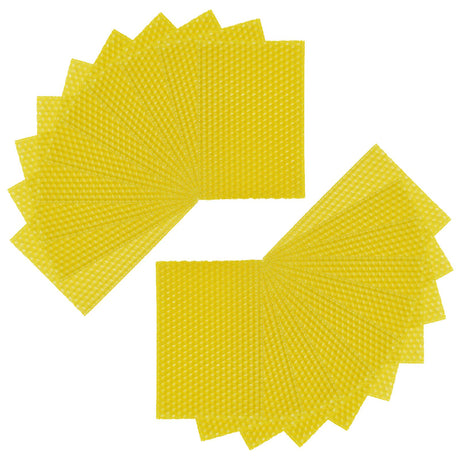 20Pcs Beeswax DIY Candle Making Kit, Natural Beeswax Honeycomb Sheets for Candle Making Beekeeping, Beehive Wax Foundation Sheets Candle Rolling Kit for Beeswax Sheets & Decorations (132 x 90 mm) Flylin