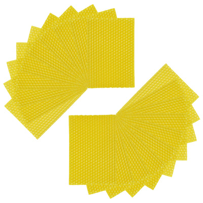 20Pcs Beeswax DIY Candle Making Kit, Natural Beeswax Honeycomb Sheets for Candle Making Beekeeping, Beehive Wax Foundation Sheets Candle Rolling Kit for Beeswax Sheets & Decorations (132 x 90 mm)