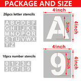 4 Inch Letter Stencils and Numbers, 36 Pcs Alphabet Art Craft Stencil, Reusable Plastic Templates for Wood, Wall, Fabric, Rock, Signage (4 Inch) YEAJON