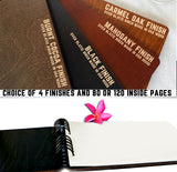 Personalized Wedding Guest Book Mr Mrs Wooden Rustic Vintage Bridal Black Mahogany Oak or Cocoa Unique Wood Hardcover Finish Options Weddings-by-StockingFactory