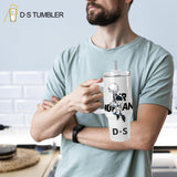 D·S 4 Pack Sublimation Tumblers 40 OZ with Handle Blank Insulated Large Tumbler Bulk, Coffee Travel Cups Stainless Steel Travel Mug for Diy Craft Heat Press Print D·S