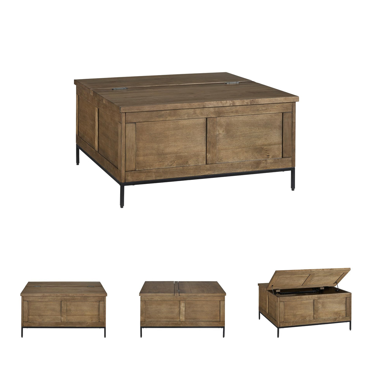 Signature Design by Ashley Torlanta Casual Lift-Top Coffee Table with Hinged Design and Storage, Light Brown & Black Signature Design by Ashley