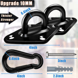 Gelury [Upgraded] Hammock Hooks Heavy Duty, 1700lbs Capacity Hammock Hanging Kit, 2pcs 10MM 304 Stainless Steel Pad Eye Hooks for Porch Swing Hanging, Hammock Chair, Wall Ceiling Mount Hanger Gelury