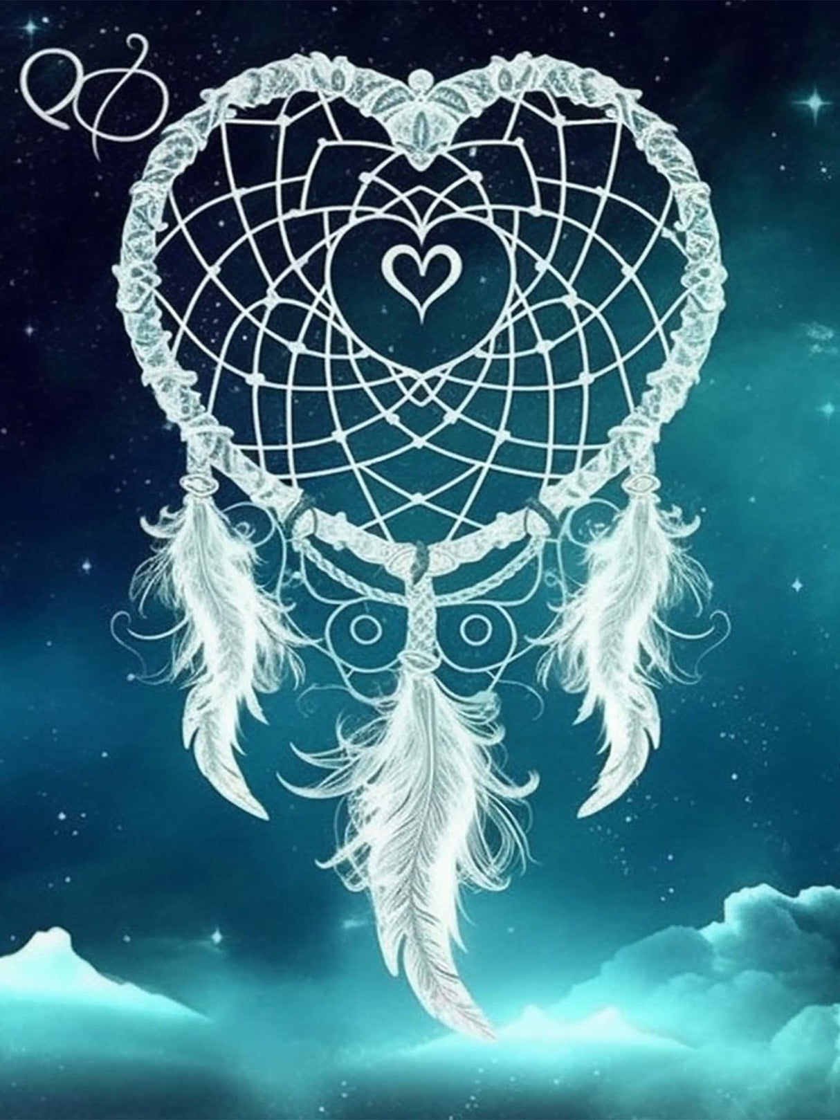 SKRYUIE 5D Diamond Painting Love Dream Catcher Full Drill by Number Kits, DIY Rhinestone Pasted Paint Set for Arts Craft Decoration 30x40cm(12x16inch) SKRYUIE