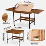 Becko US 2 in 1 Jigsaw Puzzle Table with 8 Sorting Trays, Foldaway & 3 Tilted Angle for Adjusted Height, Universal Wheels for Moves, Shelf Rack for Storage, 30 * 20.1 in for Puzzles Up to 1000 Pieces Becko US