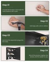 CHOEZON Bathroom Medicine Cabinet, Wall-Mounted Bathroom Vanity with Mirror, Bathroom Medicine Cabinet with Storage Function, Hanging Storage Cabinet, Adjustable Shelves, Black CHOEZON