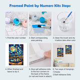 MOGTAA Eiffel Tower Paint by Numbers Kit for Adults Beginners with Frame, Abstract Landscape Adult Paint by Number Kits on Canvas with Easel, Easy DIY Oil Painting Kits for Home Decor, 8x12in MOGTAA