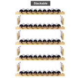 Finnhomy Wine Rack 45-Bottle 5-Tier Natural Bamboo Display Wine Storage Shelves Stackable Wine Bottle Holder Finnhomy