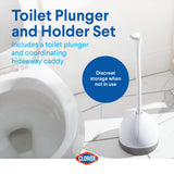 Clorox Toilet Plunger with Hideaway Caddy – Toilet Plunger for Bathroom, Bathroom Organizers & Storage, Bathroom Accessories, Toilet Unclogger, Plunger with Holder CLOROX