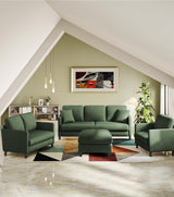 Welzona 83" Sofa Couch, Comfy Couches for Living Room, Teddy Fleece Sofas for Living Room, Tool-Free Setup Loveseat Sofa, All-Wood Love Seat Couches, Small Couch 2 Pillow Included, Green Welzona