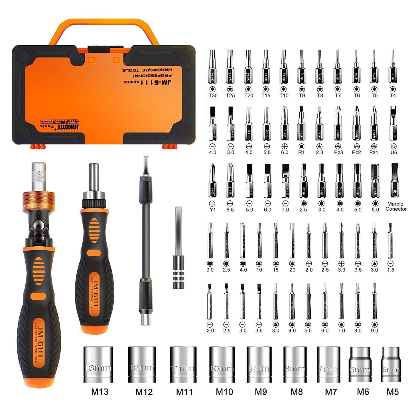 Precision Ratchet Screwdriver Set, JAKEMY 69 in 1 Household Screwdriver Home Repair Tool Kit, Disassemble Magnetic Rotating Ratchet Screwdriver Kit for Furniture/Car/Computer/Electronics Main - WoodArtSupply