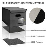 BALEINE File Organizer Box with Lid, Collapsible File Folder Organizer with Plastic Slide, Hanging File Folder Box for Office Document Storage (1 Pack, Black) BALEINE