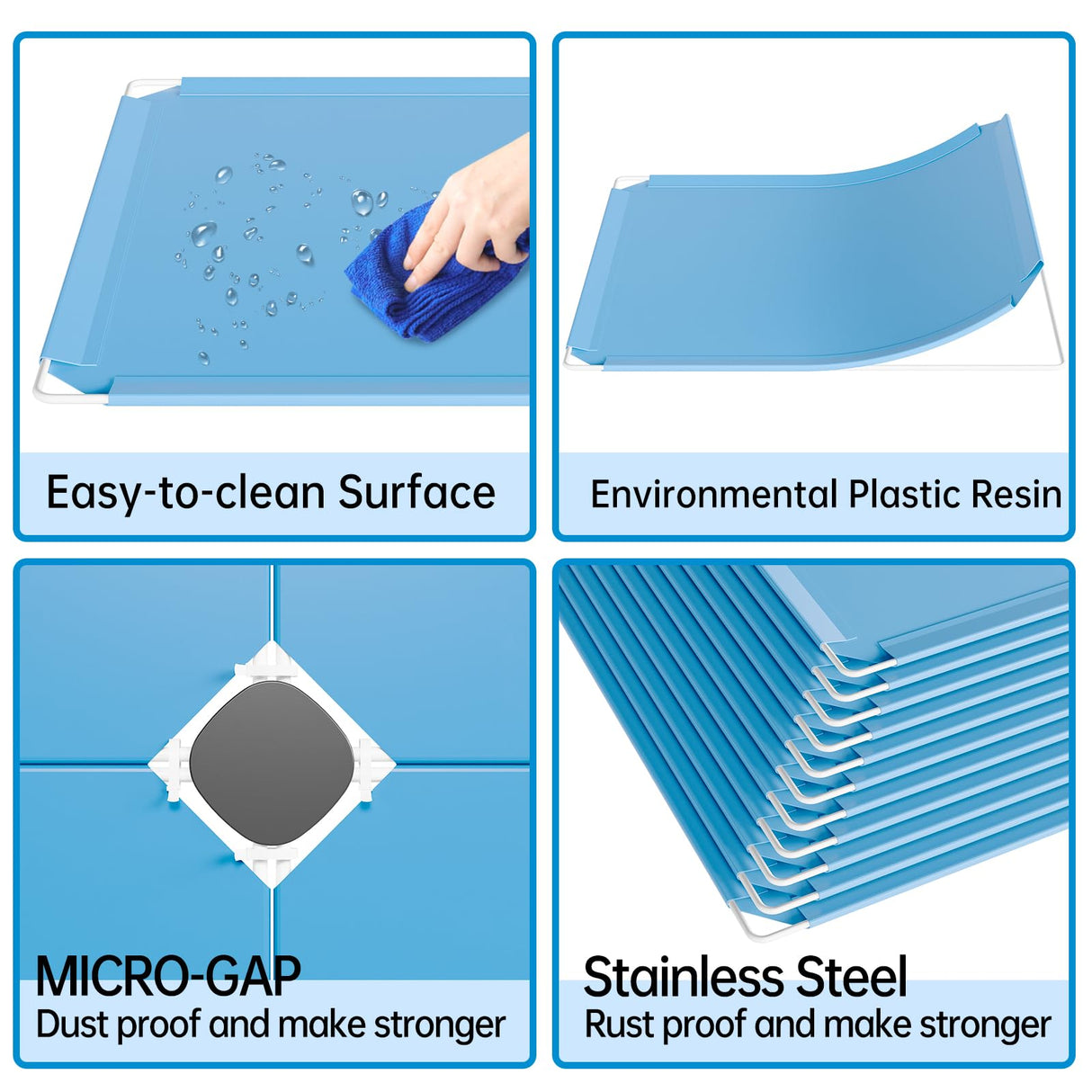 MAGINELS Kids Closet,Baby Wardrobe Closet with Door,Cute Portable Armoire Dresser,Clothes Hanging Storage Rack for Boy Bedroom,Blue,12 Cube(14x14inch) MAGINELS