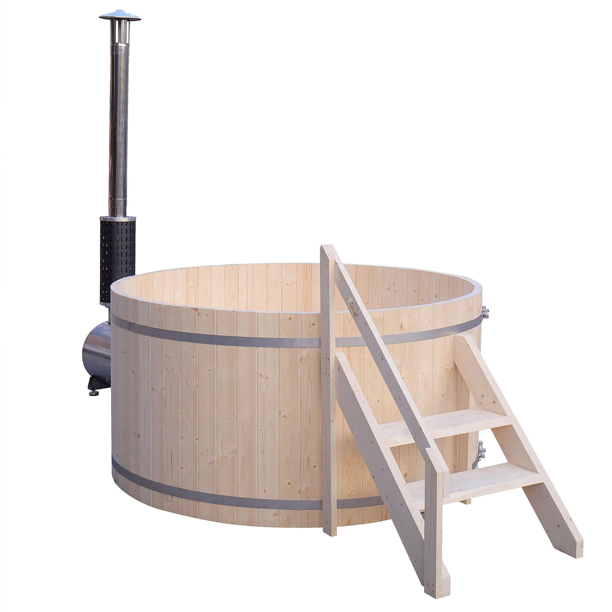 Wood-Fired Hot Tub and Ice Bath | Wood-Burning Hot Tub | Cold-Plunge Tub | 4-5 Person | 422 Water Gallon Capacity | Pine - WoodArtSupply