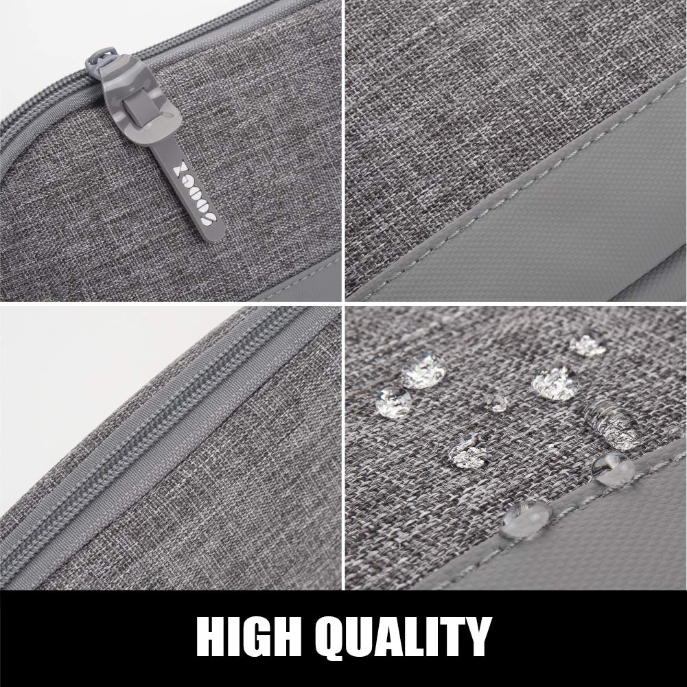 Sooez Wide-Opening Pencil Pen Case, Lightweight & Spacious Pencil Bag Pouch Box Organizer, Aesthetic Supply with Triangular Design for Adults, Grey Sooez