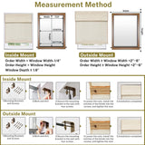 Moonice Cordless Custom Roman Shades for Window Blackout, Natural Woven Fabric Privacy Room Darkening Blinds, Thermal Insulated Window Blind Treatment for Bedroom Living Room, Beige moonice