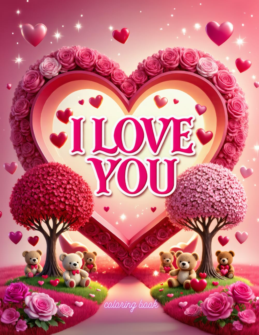I LOVE YOU: A Romantic Coloring Book Filled with Hearts, Roses, and Love Majosta