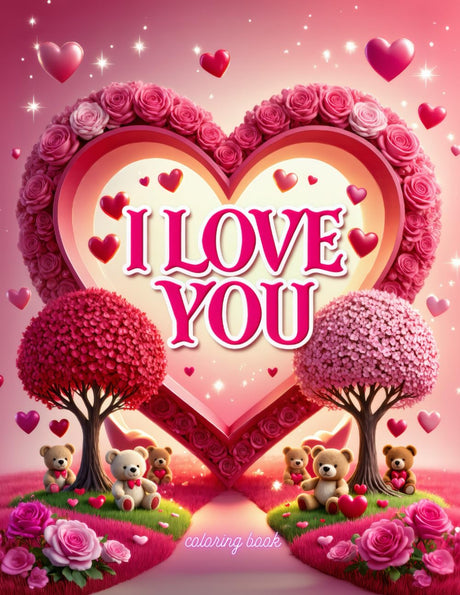I LOVE YOU: A Romantic Coloring Book Filled with Hearts, Roses, and Love Majosta