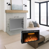 Benrocks 36” Electric Fireplace Inserts with Glass Door and Mesh Screen, Multicolor Flames & Fire Crackling Sounds, Timer, Overheating Protection Fireplace Heater, 750/1500W Benrocks