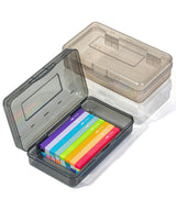 Mr. Pen- Clear Pencil Boxes, 3 Pack, Grey Shades, Snap-Tight Lid, Plastic Pencil Box Organizer, 7.9"x4.5"x2.4" Mr. Pen