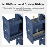 THINK 30 36" Bathroom Vanity,Vanity with Sink Combo, One Cabinet and Three Drawers, Solid Wood and MDF Board,Blue THINK 30