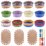 FREEBLOSS 12 Set Basket Making Kit Creative Raffia Basket with Instruction Easter Basket Making Kit Basket Weaving Supplies for Adults Creative Woven Bowl Kits for Easter Activities 8 * 8'' Template FREEBLOSS
