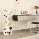 YMYNY 6 Tier Tree Bookshelf, Tall Bookcase, Wood Book Storage Rack with Drawer, Modern Floor Standing Book Shelf for Books/Movies/CDs, Utility Organizer for Living Room, Home Office, White UHBC016W YMYNY