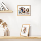 upsimples 8x10 Picture Frame, Natural Solid Wooden Picture Frames, Display 5x7 with Mat or 8 x 10 Without Mat, Wall or Tabletop, 1 Pack upsimples