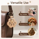 CDBUY Personalized Pet Memorial Gifts for Dogs - Custom Name Paw-Shaped Leather Keychain to Hold Fur or Hair, Refillable Keepsake Charm for Bag, Purse or Keys (Style-B) CDBUY
