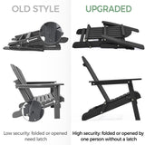 Yaheetech Folding Adirondack Chair Set of 6 Outdoor, 300LBS Solid Wood Garden Chair Weather Resistant, Fire Pit Lounge Chairs for Garden/Yard/Patio/Lawn, Black Yaheetech