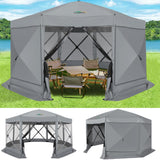 COBIZI 15x15ft Extra Large Pop-Up Gazebo Canopy Tent with Mosquito Netting, Spacious Easy Set-Up Screened Shelter, Durable Outdoor Pavilion with Ground Stakes, Perfect for Patio, Backyard, and Lawn COBIZI