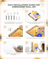 Acelist 16 Inch Punch Needle Kit with Frame, Easy Punch Embroidery Kits for Beginners, Adults & Kids Craft Kits, Picture Frame as Home Wall Décor, Pattern Fabric,Threader, Yarns, Hoops & Rug Punch AceList