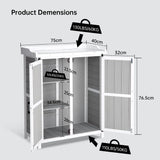 Outdoor Potting Bench with Metal Work Top,Waterproof Garden Storage Cabinet, Wooden Garden Work Bench with Adjustablev Shelves & Double Doors for Backyard, Patio, Lawn Gardening,White Grey PeacefulHues