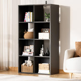 COMHOMA 8 Wood Cube Storage Organizer with Open Back and Removable Back Panels, 11In Black Cube Storage Bookshelf, Cubicle Shelf Bookcase for Home Office Bedroom Living Room, Vertical or Horizontal COMHOMA