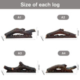 dainiqukanhai Electric Fireplace Wall Fireplace Recessed Electric Fireplace Fake Fireplace Logs Synthetic Resin Decoration Electric Transparent Logs Flame Suitable for 60" Electric Fireplaces 6Pieces dainiqukanhai