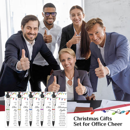 Sayglossy 50 Set Bulk Christmas Gifts for Coworker Employee Sublimation Bulb Pen Coworkers Are like Christmas Light Card Office Appreciation Gift for Staff Team Colleagues Teacher Nurse