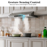 IKTCH 30 Inch Under Cabinet Range Hood, 900 CFM with 4-Speed Gesture Sensing & Touch Control, Stainless Steel Range Hood IKTCH