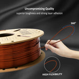 XZN Silk PLA Filament 1.75mm, Clog-Free, Metal-Like Shiny 3D Printer Filament 1kg Spool (2.2lbs), Neatly Wound, +/- 0.02mm Precision, Vacuum Packaging, Fit Most FDM Printer, Metallic Copper XZN