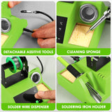 Soldering Station, 100W Digital Display Soldering Iron Station Kit with 2 Helping Hands, 356°F - 896°F, Auto Sleep, °C/°F Conversion, Solder Wire, Tips, Stand, Pump, Tweezers, Tip Cleaner, Green Crtsweker