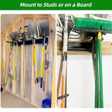 PIYILO Garage Organization, Garage Tool Organizer Wall Mount with 48 inches Rails and 6 Double-layer Hooks, Garden Tool Rack Heavy Duty, Garage Hanging Storage Rack For Yard Tools, Shovel, Shed PIYILO