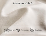 VanAcc Sleeper Sofa, Sofa Bed- 2 in 1 Pull Out Couch Bed with Storage Chaise, Sofa Sleeper Couch for Living Room, Off-White Leathaire Sofa VanAcc