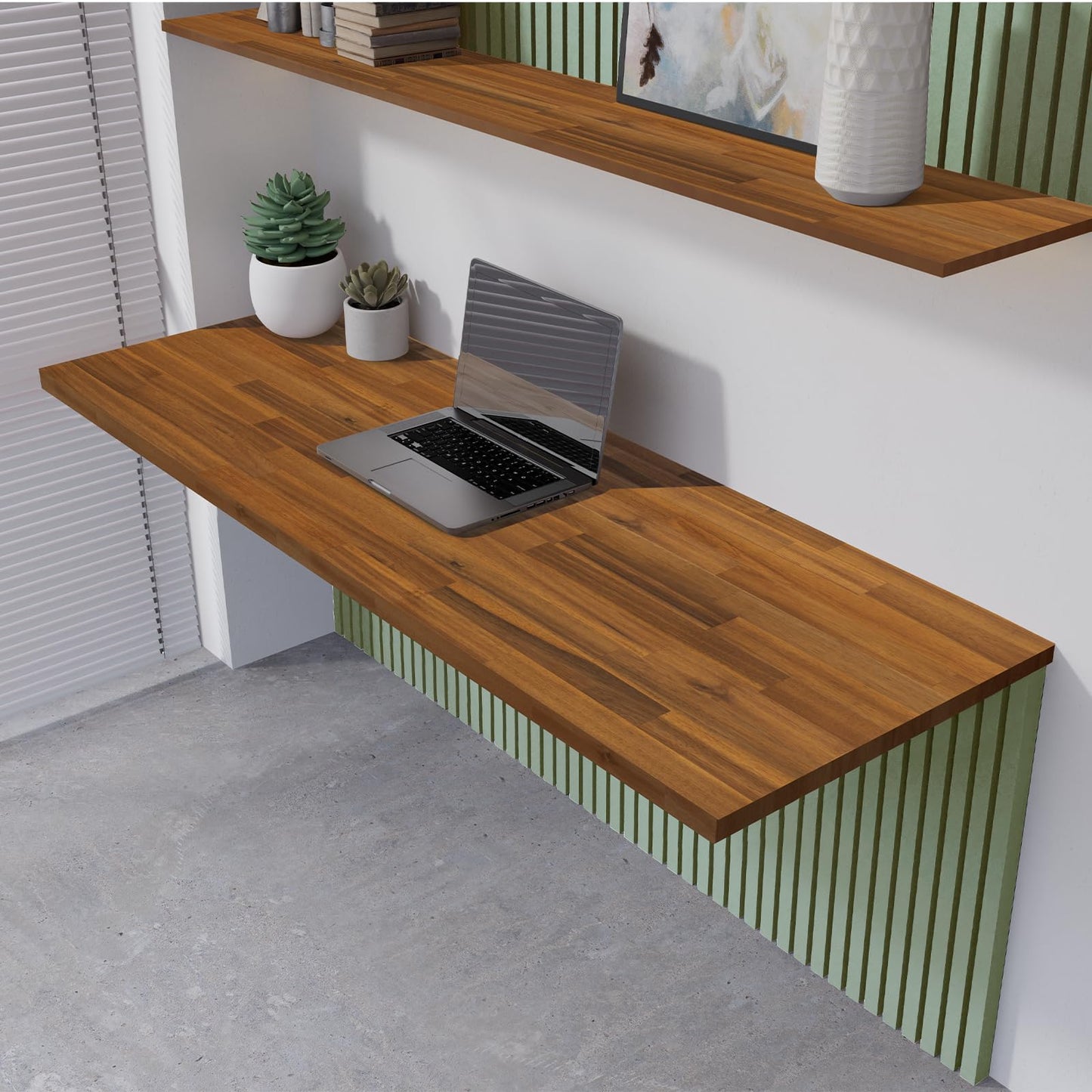 Howizz 55 x 28 in. Solid Wood Table Top, Dark Walnut Stained Acacia Desktop for Standing Desk/Office Tabletop/Countertop, 1in. Thick