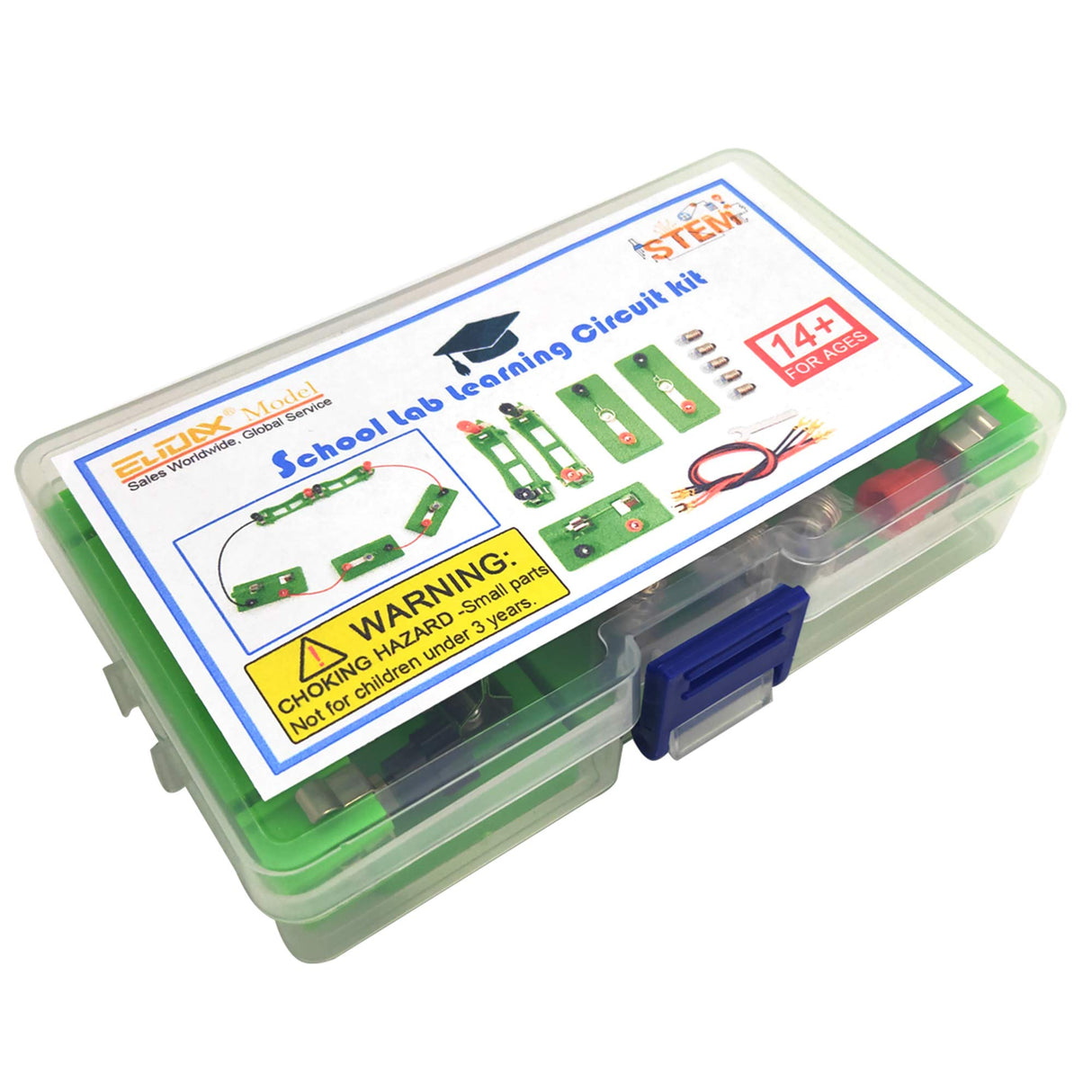 EUDAX Physics Science Lab Learning Circuit kit,Electricity Experiment Set,Building Circuits for Kids Junior Senior High School Students (Basic kit) EUDAX