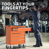 CMFYDAILY 5-Drawers Garage Tool Chest, Large Capacity Tool Cabinet Heavy Duty Mechanic Rolling Tool Box Metal Locking Tool Cart with Drawers and Wheels for Storage CMFYDAILY