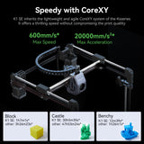 Creality K1 SE 3D Printer, 2024 New Version 600mm/s High-Speed Hands-Free Auto Leveling Flagship-Level Direct Extruder Quick-swap Tri-Metal Nozzle K1 Upgrade 3D Printer Creality