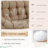 BULEXYARD Double Egg Chair Indoor Outdoor 680lbs, 2 Person Brown Wicker Oversized Stationary Egg Chair with Brown Thick Cushion, Patio Wide Lounge Loveseat with Legs for Balcony, Porch BULEXYARD