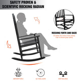 HOMESTEAD Wooden Rocking Chair Outdoor Furniture - Acacia Solid Wood Black Rocking Chair Front Porch Furniture - FSC Certified Hardwood Indoor & Outdoor Adirondack Rocking Patio Rocker Porch Chairs HOMESTEAD